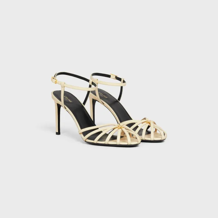 Triomphe Sandal In Calfskin Soft Yellow Women CELINE SANDALS