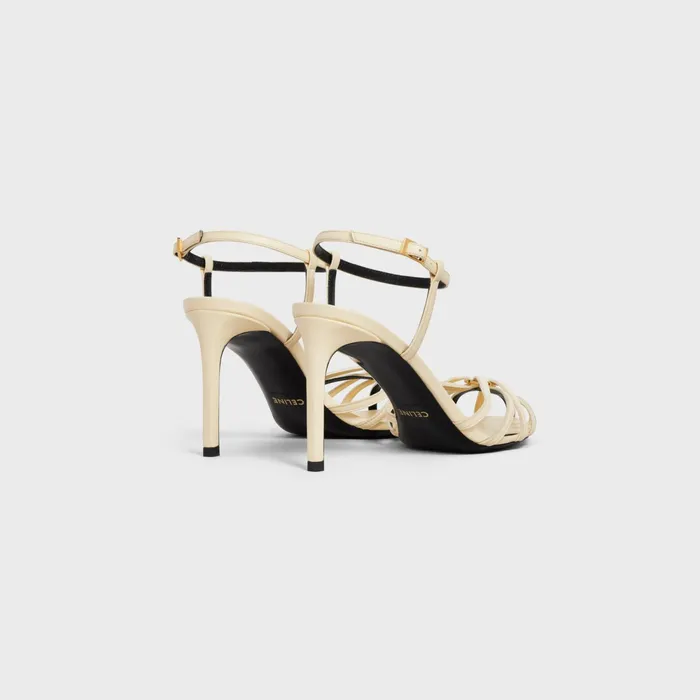 Triomphe Sandal In Calfskin Soft Yellow Women CELINE SANDALS
