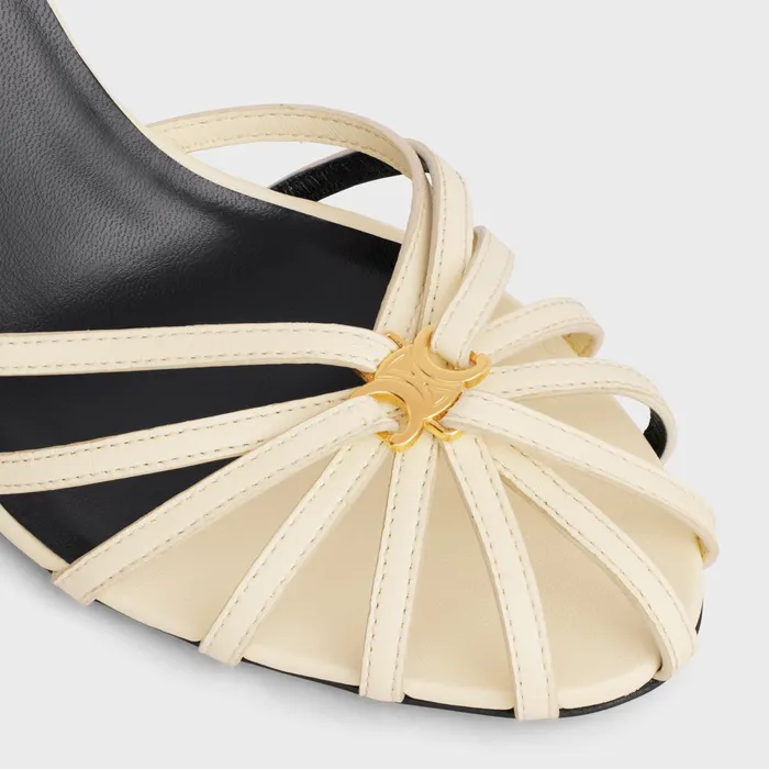 Triomphe Sandal In Calfskin Soft Yellow Women CELINE SANDALS