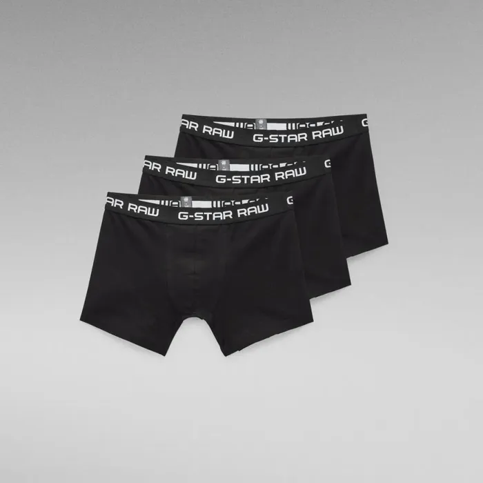 Underwear Men GStar RAW Classic Trunk 3 Pack Blackblackblack