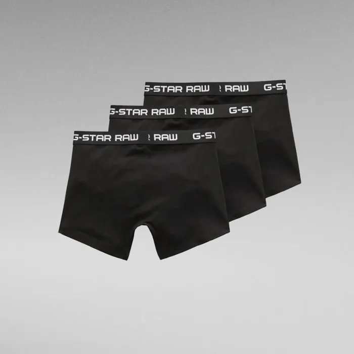 Underwear Men GStar RAW Classic Trunk 3 Pack Blackblackblack