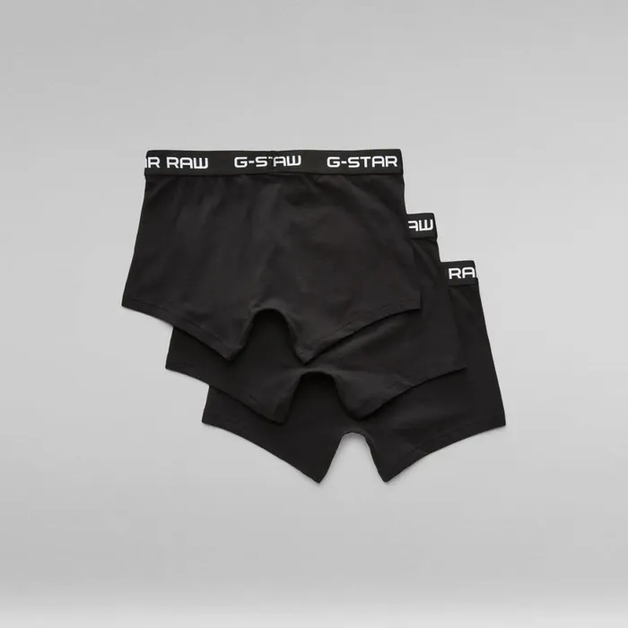 Underwear Men GStar RAW Classic Trunk 3 Pack Blackblackblack