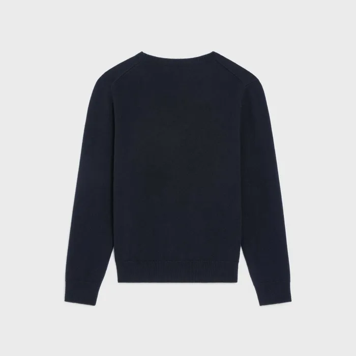 VNeck Sweater In Heritage Cashmere Black Men CELINE KNITWEAR