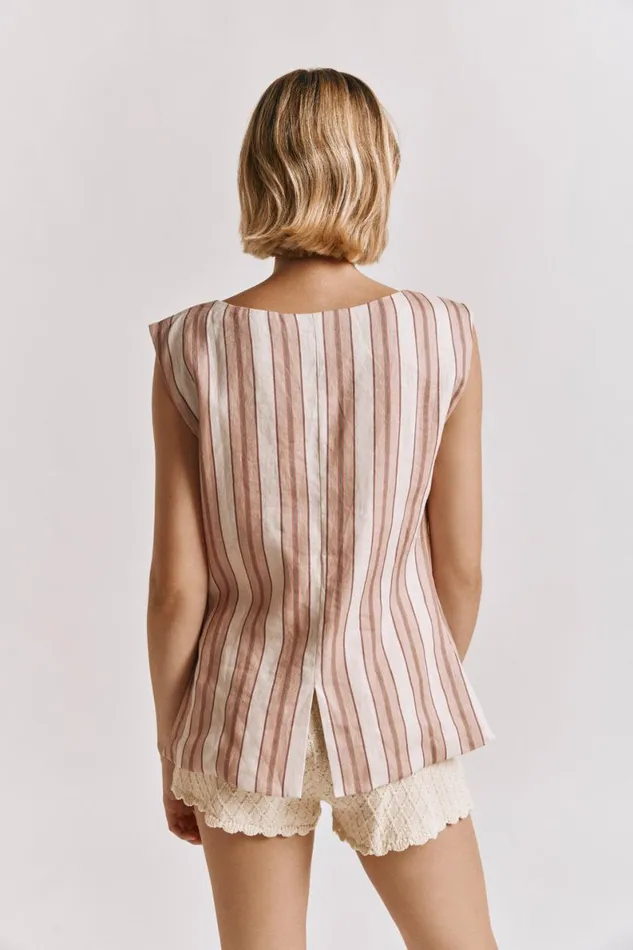 Vests Women VRG GRL Aria Vest Pink Stripe Vests Women VRG GRL Aria Vest Pink Stripe