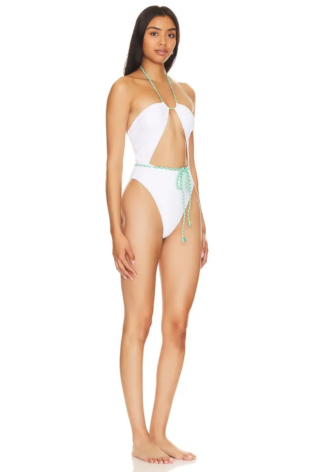 Waterfall One Piece White Women Lovers and Friends Swimsuits and CoverUps