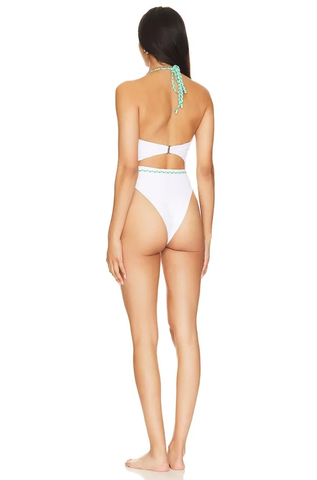 Waterfall One Piece White Women Lovers and Friends Swimsuits and CoverUps