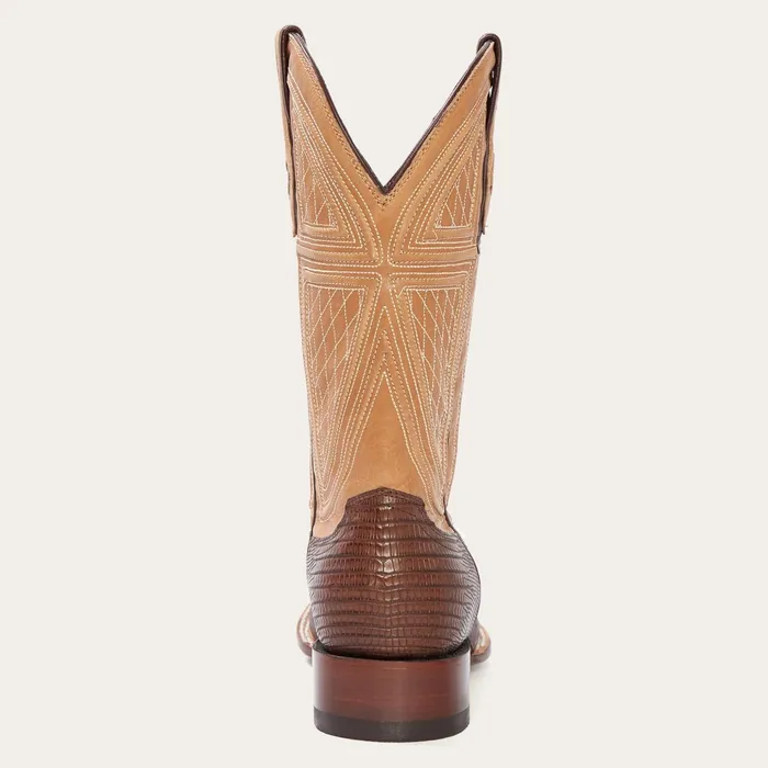 Western Men Stetson Beaumont Brown Teju Cowboy Boot Brown