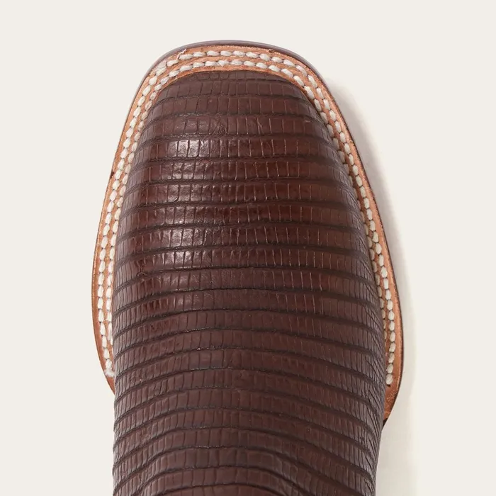Western Men Stetson Beaumont Brown Teju Cowboy Boot Brown