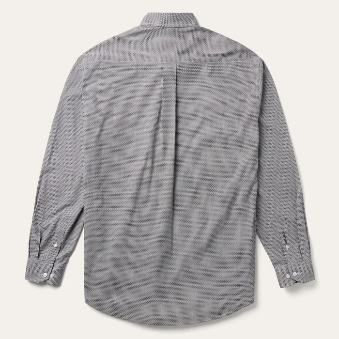 Western Shirts Men Stetson Grey Geo Print Button Front Shirt Grey