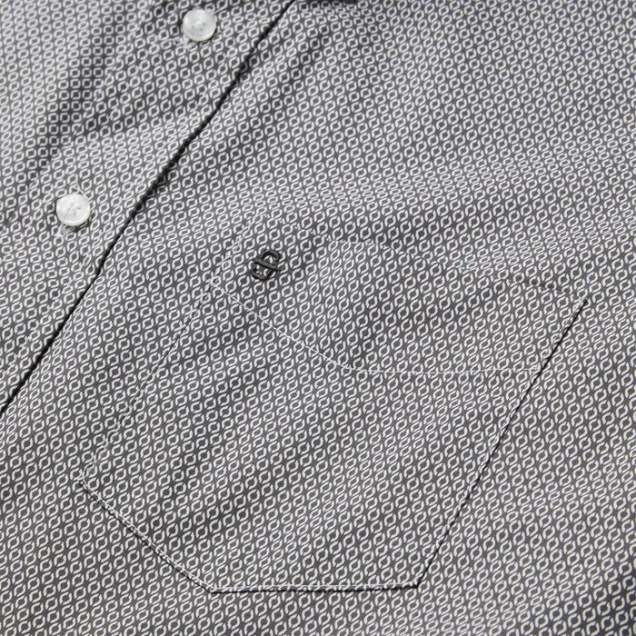 Western Shirts Men Stetson Grey Geo Print Button Front Shirt Grey