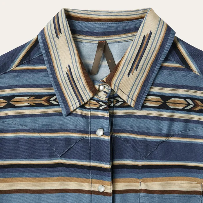 Western Shirts Women Stetson Indigo Serape Print Shirt Blue