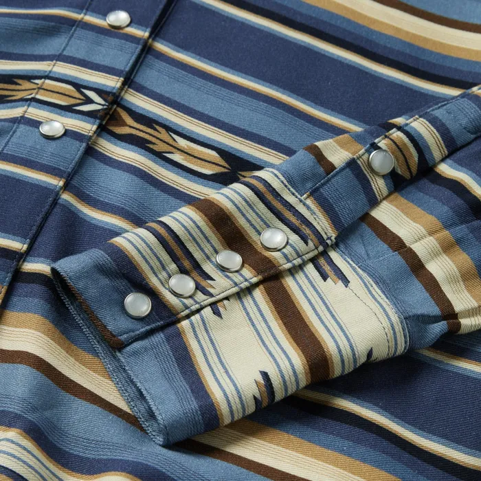 Western Shirts Women Stetson Indigo Serape Print Shirt Blue