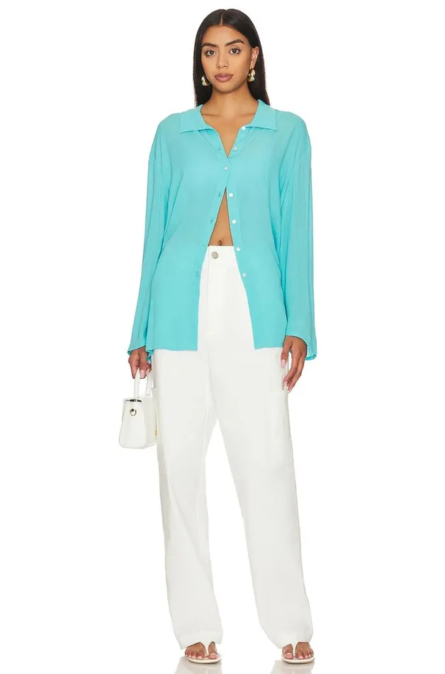 Whitney Beach Shirt Aqua Women Lovers and Friends Tops