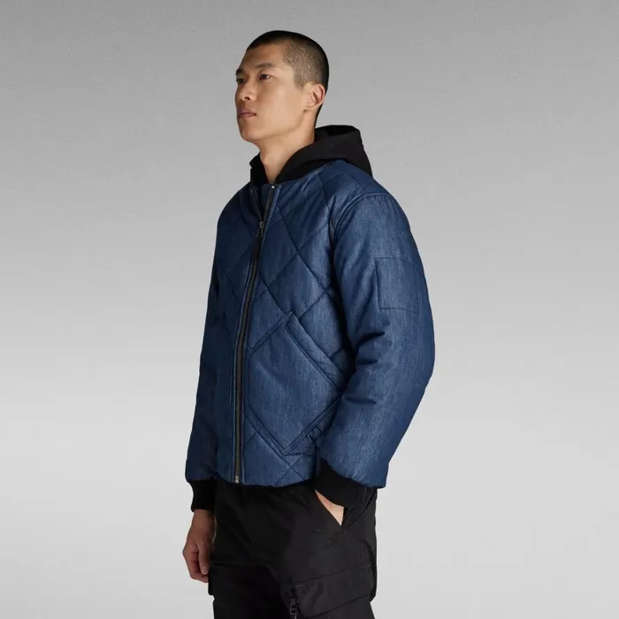 Winter Coats Men GStar RAW Premium Padded Denim Bomber Raw Denim