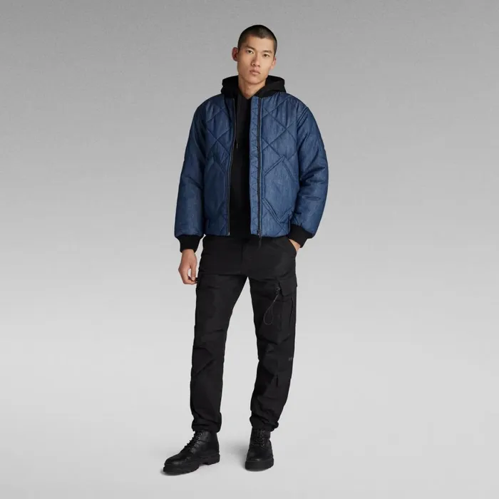 Winter Coats Men GStar RAW Premium Padded Denim Bomber Raw Denim