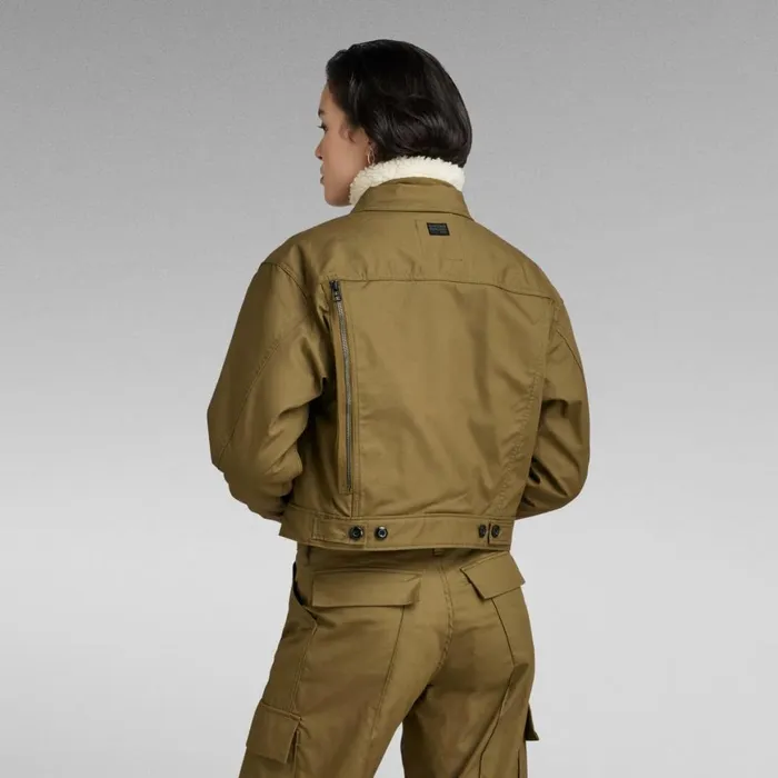 Winter Coats Women GStar RAW Cropped Hunter Jacket Dark Olive