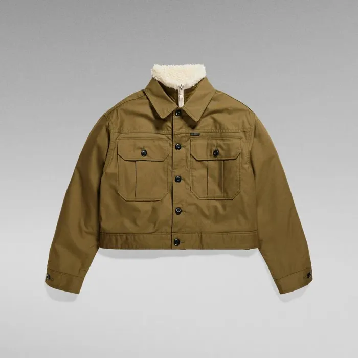 Winter Coats Women GStar RAW Cropped Hunter Jacket Dark Olive