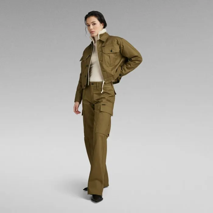 Winter Coats Women GStar RAW Cropped Hunter Jacket Dark Olive
