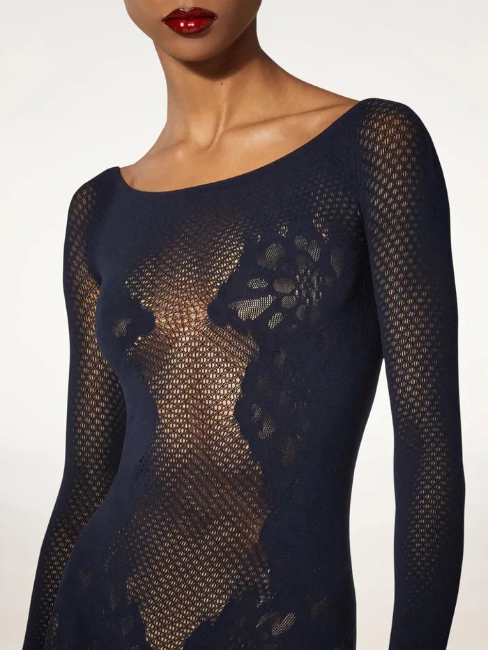 Wolford Lace Tattoo Jumpsuit Deep Night Women Trousers and Jumpsuits