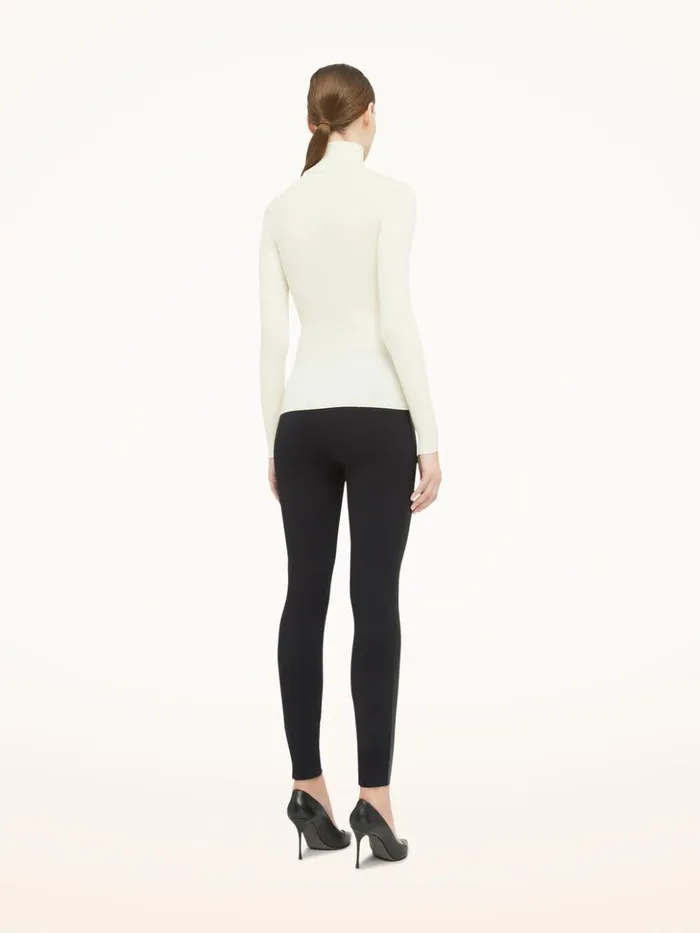 Wolford Merino Fine Rib Top Long Sleeve Ecrue Women Longsleeved Tops