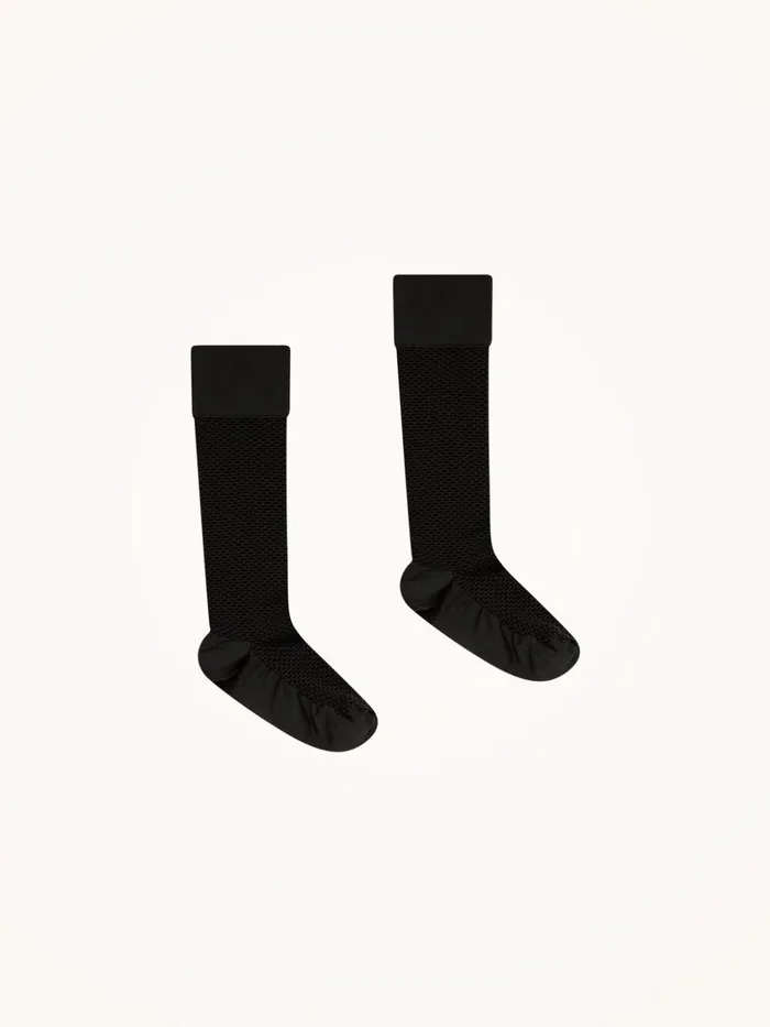 Wolford Mesh KneeHighs Black Women ThighHighs and KneeHighs
