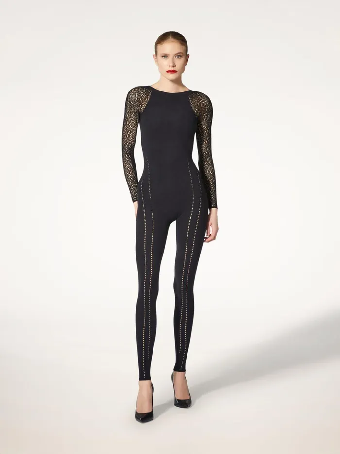 Wolford W Net Jumpsuit Black Women Trousers and Jumpsuits