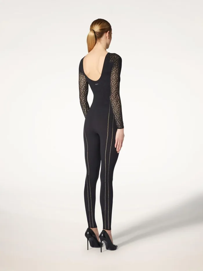 Wolford W Net Jumpsuit Black Women Trousers and Jumpsuits