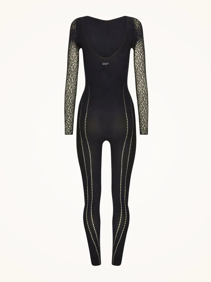 Wolford W Net Jumpsuit Black Women Trousers and Jumpsuits