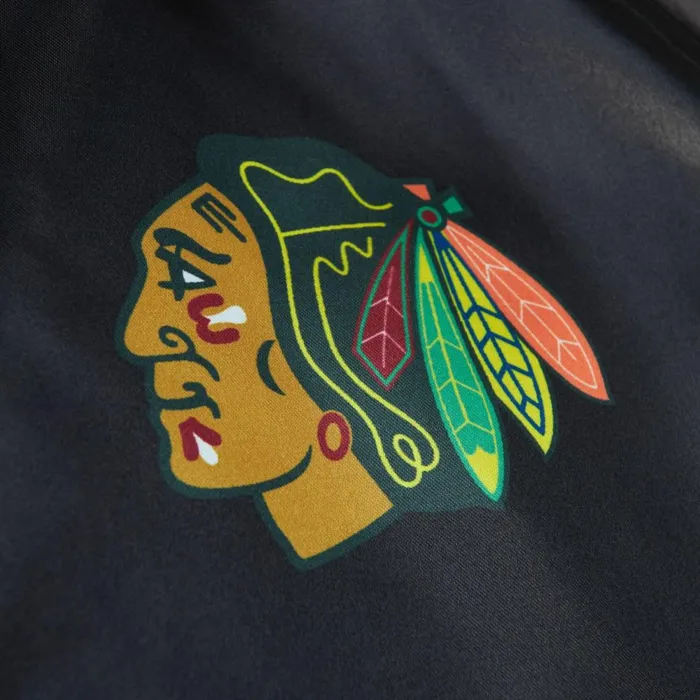 Women039s Jackets and Outerwear Mitchell and Ness Women039s Raglan Satin Jacket Chicago Blackhawks Women039s Jackets and Outerwear Mitchell and Ness Women039s Raglan Satin Jacket Chicago Blackhawks