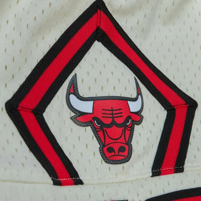 Women039sMen039s Womens Mitchell and Ness Cream Unisex Jump Shot Shorts Chicago Bulls 199798 Women039sMen039s Womens Mitchell and Ness Cream Unisex Jump Shot Shorts Chicago Bulls 199798