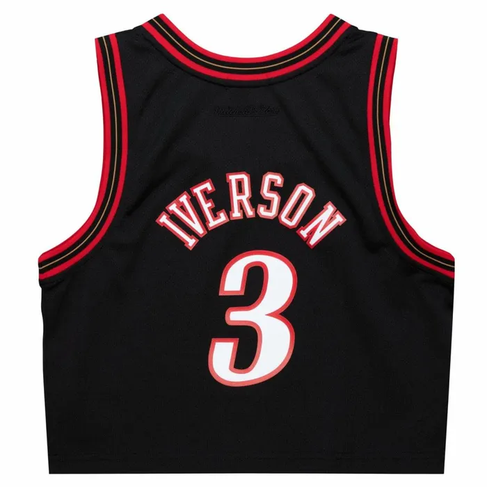 Women039s TShirts and Tops Mitchell and Ness Womens NandN Crop Tank Philadelphia 76ers 2000 Allen Iverson