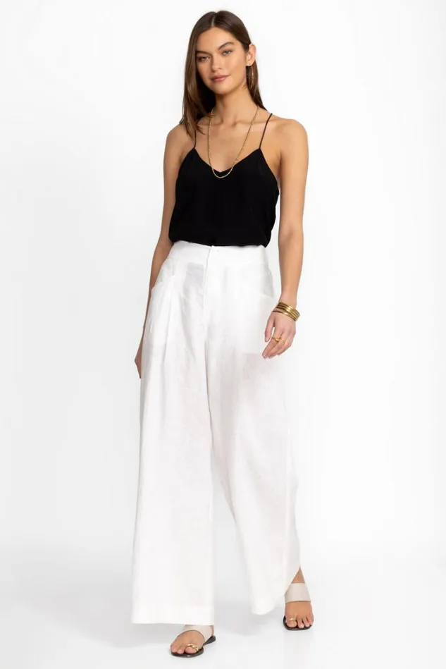 Women ACANTHA WIDE LEG PLEAT PANT White Johnny Was Bottoms