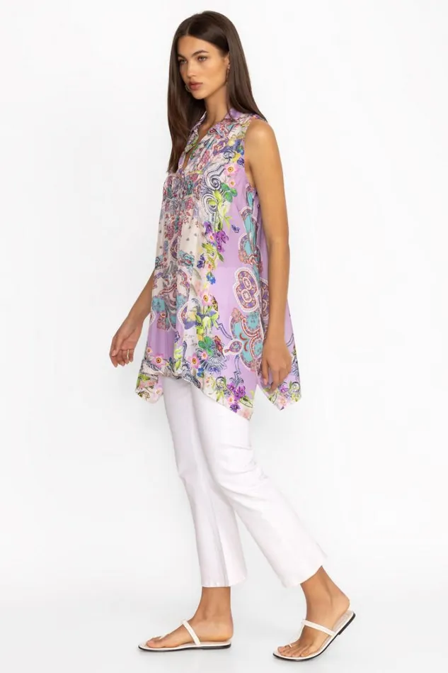 Women AHMANITA TUNIC Greenridge Scarf Print Johnny Was Tops Women AHMANITA TUNIC Greenridge Scarf Print Johnny Was Tops