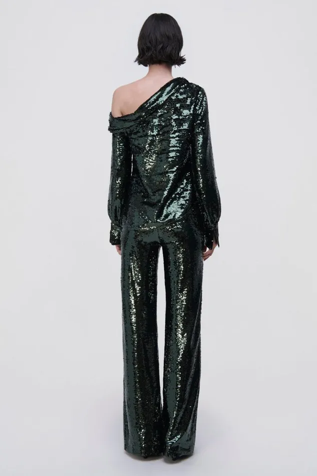 Women Alice Sequin Top Emerald Jonathan Simkhai Tops and Bodysuits