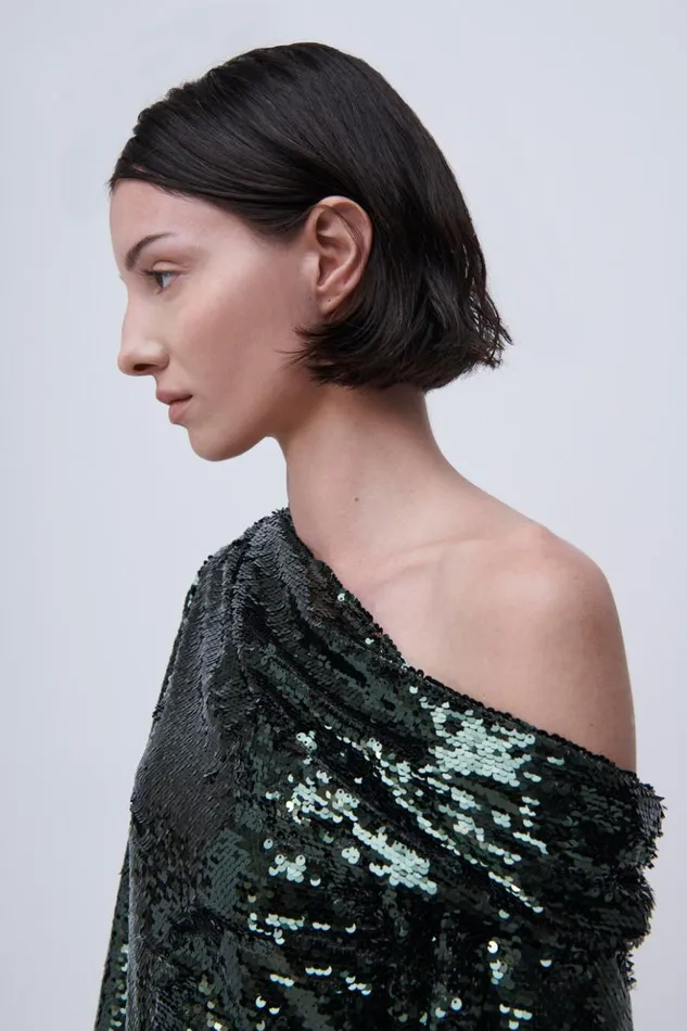 Women Alice Sequin Top Emerald Jonathan Simkhai Tops and Bodysuits