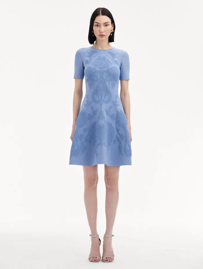 Women Art Nouveau Knit Dress Aventurine Oscar De La Renta Dresses Women Art Nouveau Knit Dress Aventurine Oscar De La Renta Dresses