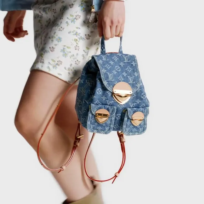 Women Backpacks Louis Vuitton Louis Vuitton M46836 Venice Denim Blue 8211 Louis Vuitton Handbag Store