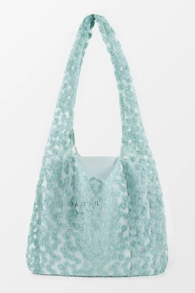 Women Bags Cupshe Avalon Embroidery Floral Green Shoulder Bag Green