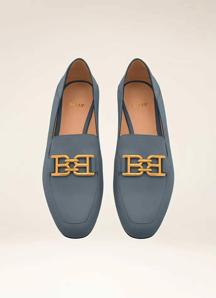 Women Bally Flats and Moccasins Ellah Flat 8211 Leather Loafers In Blue