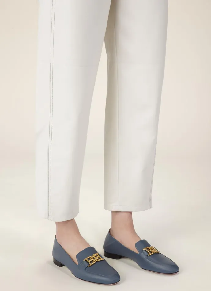 Women Bally Flats and Moccasins Ellah Flat 8211 Leather Loafers In Blue