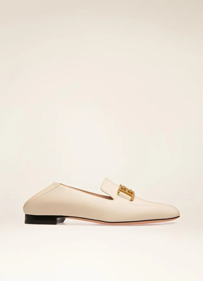 Women Bally Flats and Moccasins Ellah Flat 8211 Leather Loafers In Bone