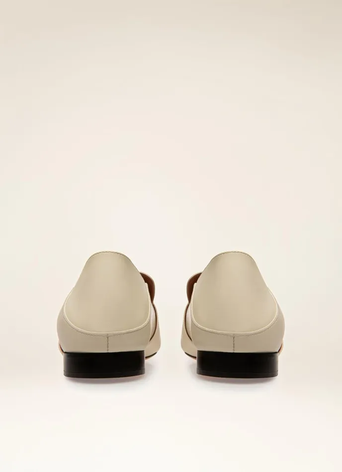 Women Bally Flats and Moccasins Janelle 8211 Calf Leather Slipper In Bone
