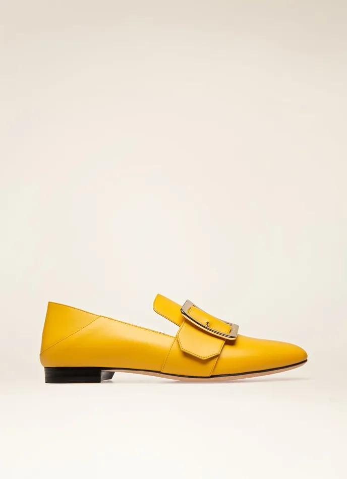 Women Bally Flats and Moccasins Janelle 8211 Leather Loafers In Yellow