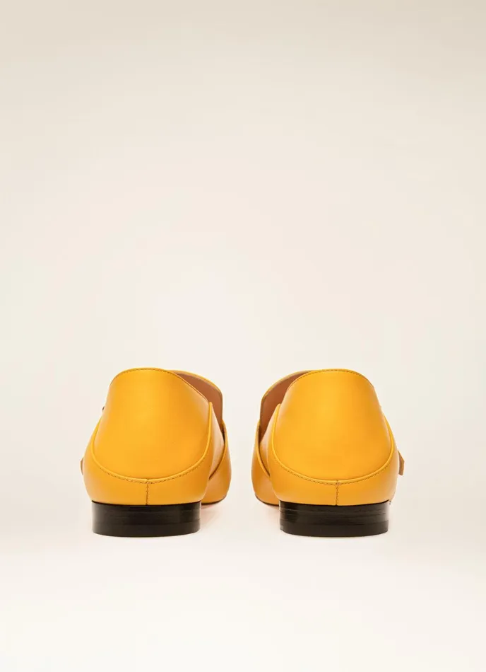 Women Bally Flats and Moccasins Janelle 8211 Leather Loafers In Yellow