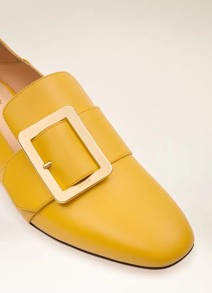 Women Bally Flats and Moccasins Janelle 8211 Leather Loafers In Yellow