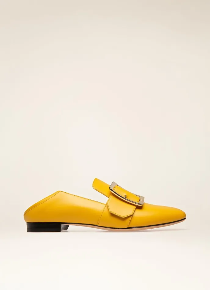 Women Bally Flats and Moccasins Janelle 8211 Leather Loafers In Yellow