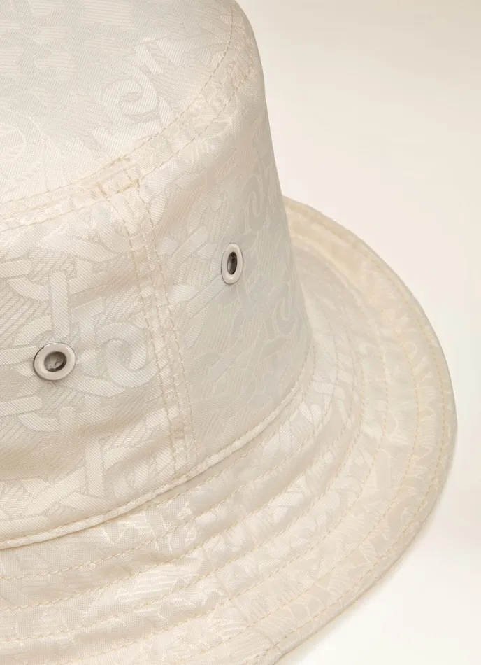 Women Bally Gloves And Hats BMonogram Bucket Hat 8211 Nylon Hat In Bone