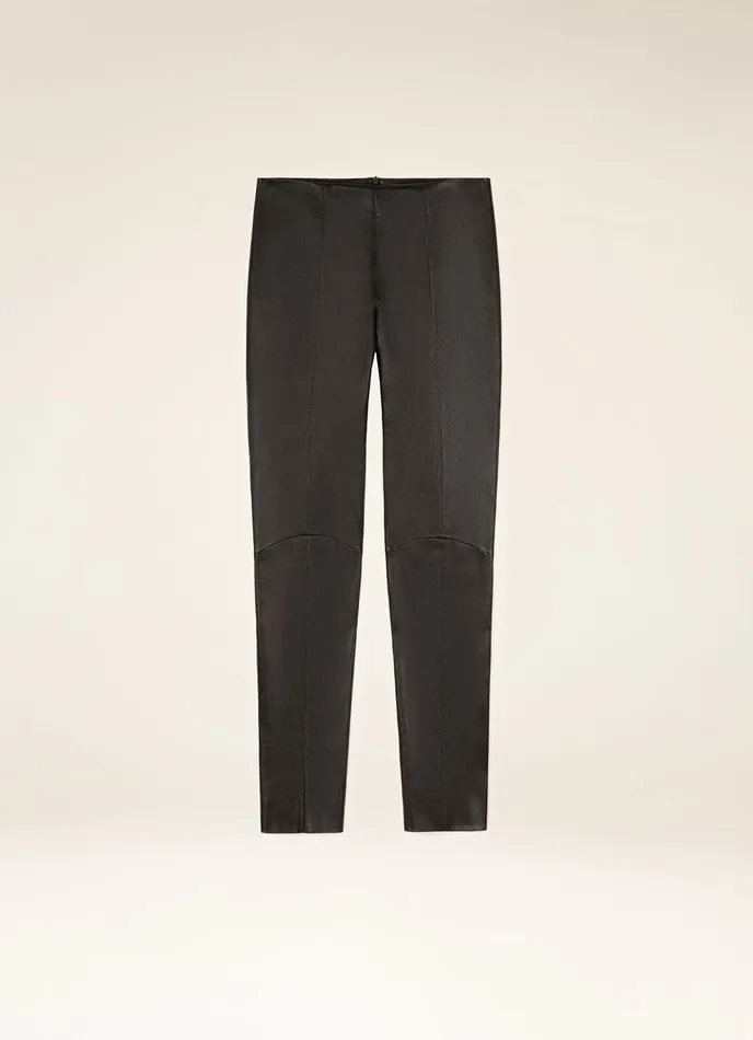Women Bally Leather Leather Leggings 8211 Nappa Leather Bottoms In Black