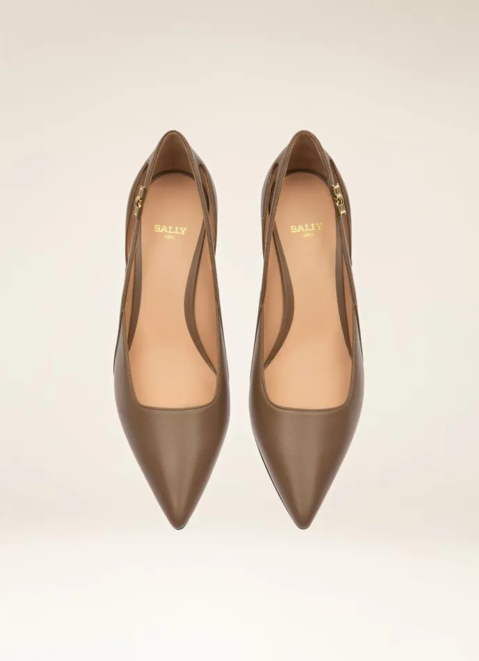 Women Bally Pumps Elsa 8211 Leather Pumps In Taupe
