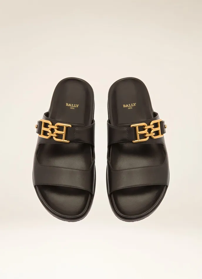 Women Bally Sandals Emma 8211 Leather Sandals In Black
